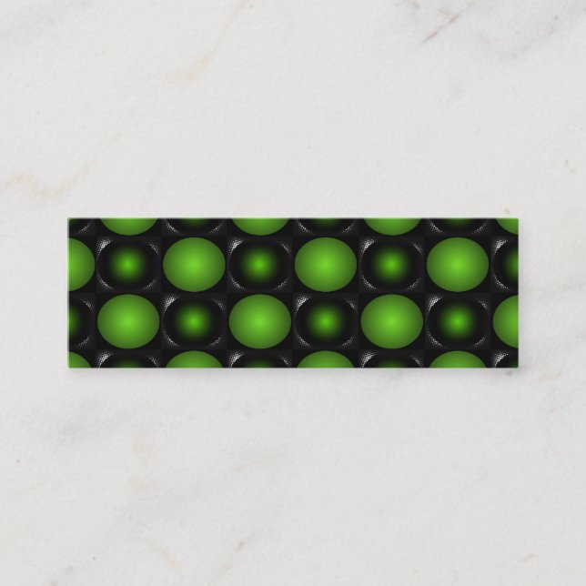 Cartão De Visita Mini Verde esverdeado do design do tabuleiro de xadrez (Frente)