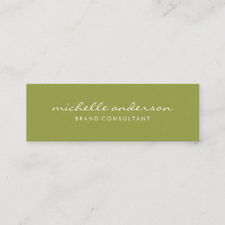 Cartão De Visita Mini Verde minimalista com texto cursivo