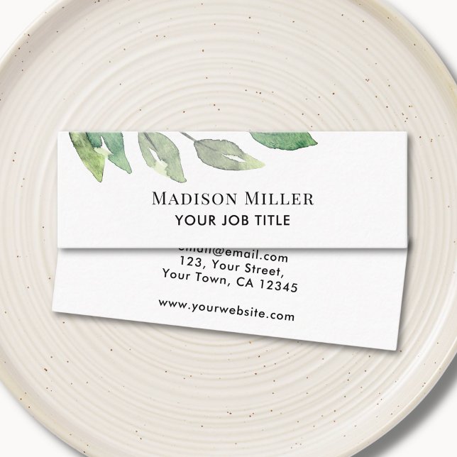 Cartão De Visita Mini Verde Moderno (Criador carregado)