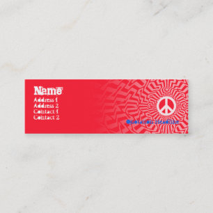 Cartão De Visita Mini Vermelho da paz - magro