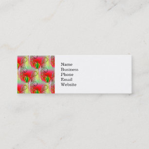 Cartão De Visita Mini Videiras florais do primavera amarelo verde