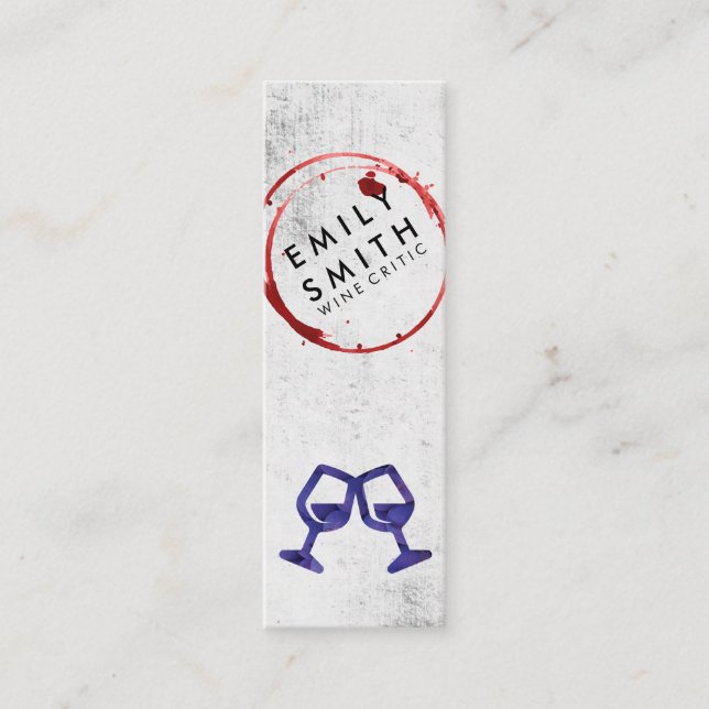 Cartão De Visita Mini Vidro Elegante Russo | Brinde | Manchas de vinho (Frente)