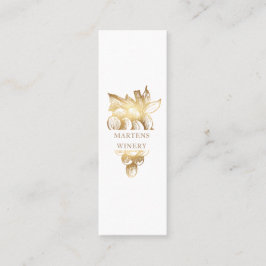 Cartão De Visita Mini Vinha Dourada Elegante Sommelier Vinho