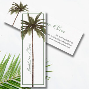 Cartão De Visita Mini Vintage Palm Tree Tropical Elegante