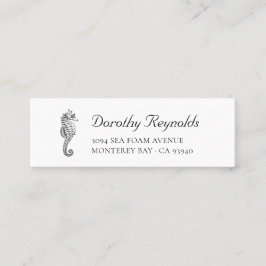 Cartão De Visita Mini Vintage Seacavalo com Letra Elegante Script.