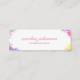 Cartão De Visita Mini Violet yellow artistic painting brush flowers card