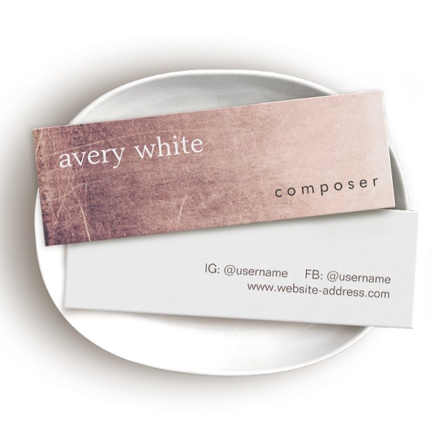 Cartão De Visita Mini Vista de Textura Mínima Criativa (Criador carregado)