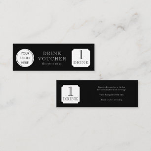 Cartão De Visita Mini Voucher de bebida simples Logotipo corporativo