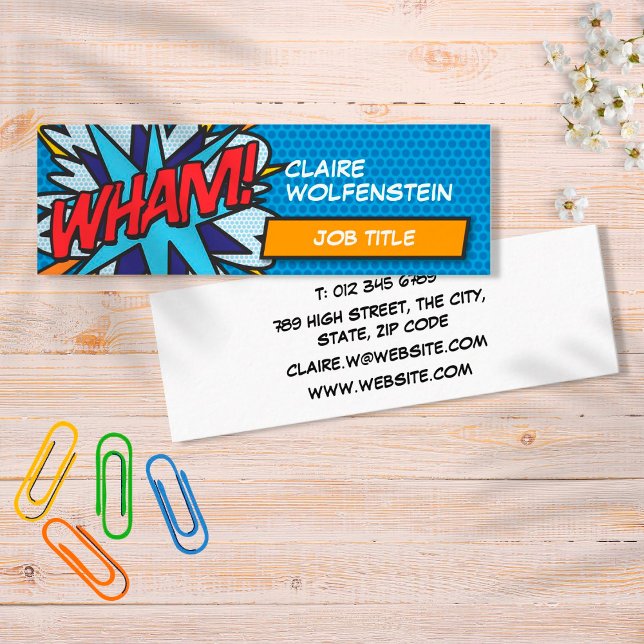 Cartão De Visita Mini WHAM personalizado aos quadrinhos de arte Pop! (Criador carregado)