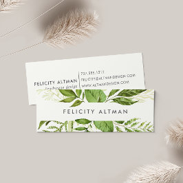 Cartão De Visita Mini Wild Meadow | Verde Botânico por Aquarela