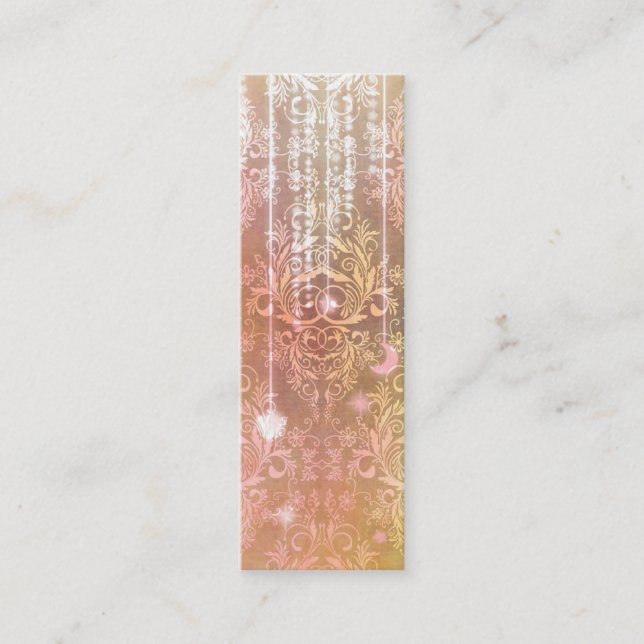 Cartão De Visita Mini Wildflowers do damasco, SENHORA VALESKA na laranja (Frente)