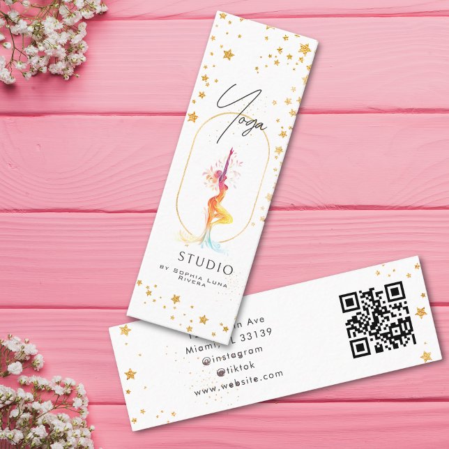 Cartão De Visita Mini Yoga Health And Wellness Holistic Gold Stars (Yoga Health And Wellness Holistic Gold Stars Mini Business Card)