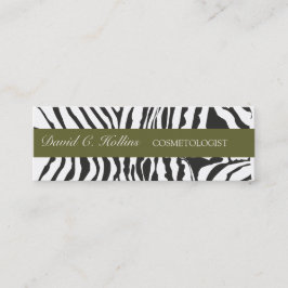 Cartão De Visita Mini Zebra Stripes Ópticas, Preto, Personalizado