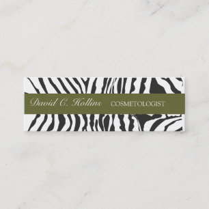 Cartão De Visita Mini Zebra Stripes Ópticas, Preto, Personalizado