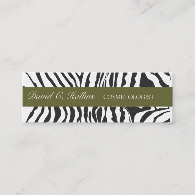 Cartão De Visita Mini Zebra Stripes Ópticas, Preto, Personalizado (Frente)