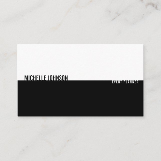 Cartão De Visita Mínima Luxury preto/branco (Frente)