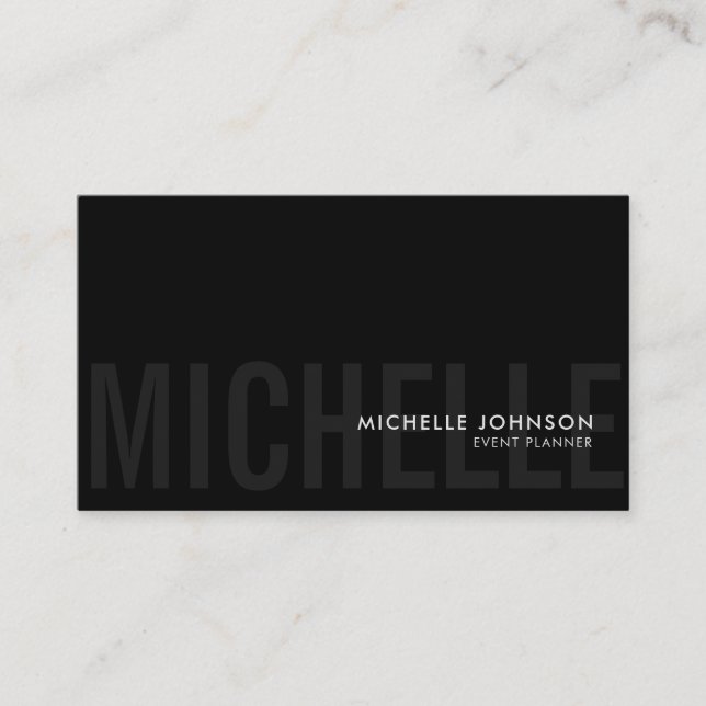 Cartão De Visita Mínima Luxury preto/branco (Frente)