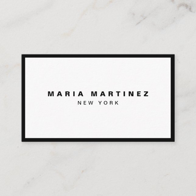 Cartão De Visita Mínima Luxury preto/branco (Frente)