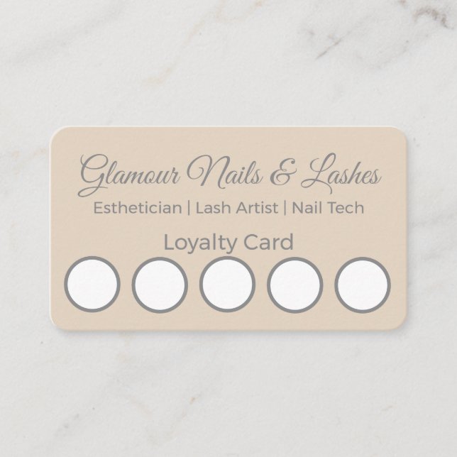 Cartão De Visita Minimal Beauty Salon/Wellness Parlor Loyalty Card (Frente)