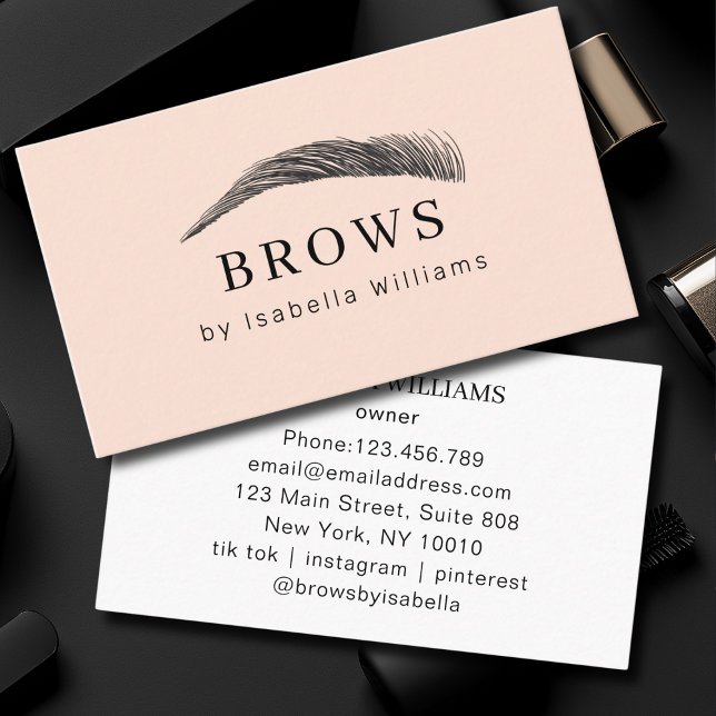 Cartão De Visita Minimal Elegant Eyebrow Salon  (Minimal Elegant Eyebrow Salon Business Card)