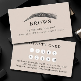 Cartão De Visita Minimal Elegant Eyebrow Salon Loyalty