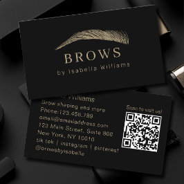 Cartão De Visita Minimal Elegant Eyebrow Salon QR-Code