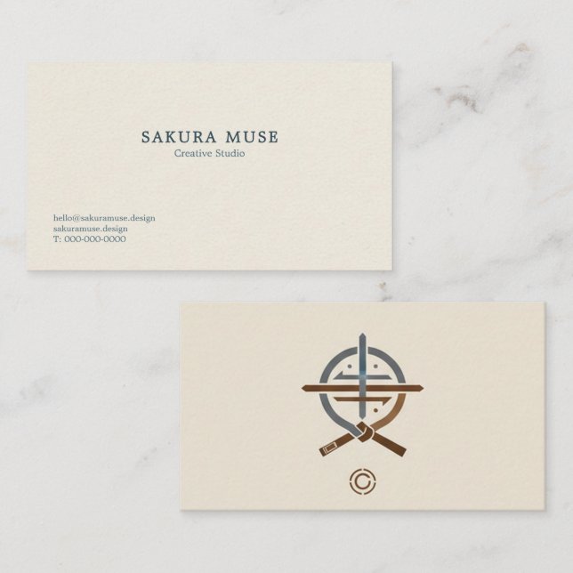 Cartão De Visita Minimal Japanese Business Card  (Frente/Verso)