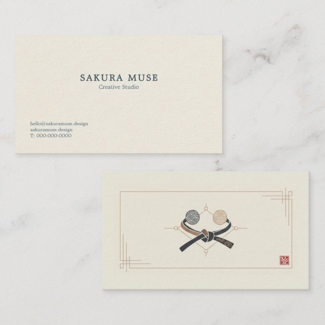 Cartão De Visita Minimal Japanese Business Card  (Frente/Verso)