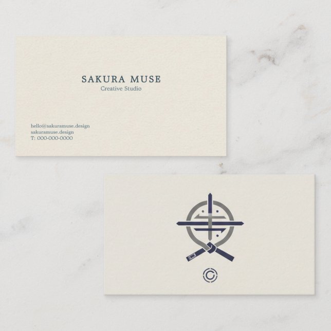 Cartão De Visita Minimal Japanese Business Card  (Frente/Verso)