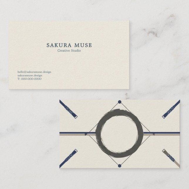 Cartão De Visita Minimal Japanese Business Card  (Frente/Verso)