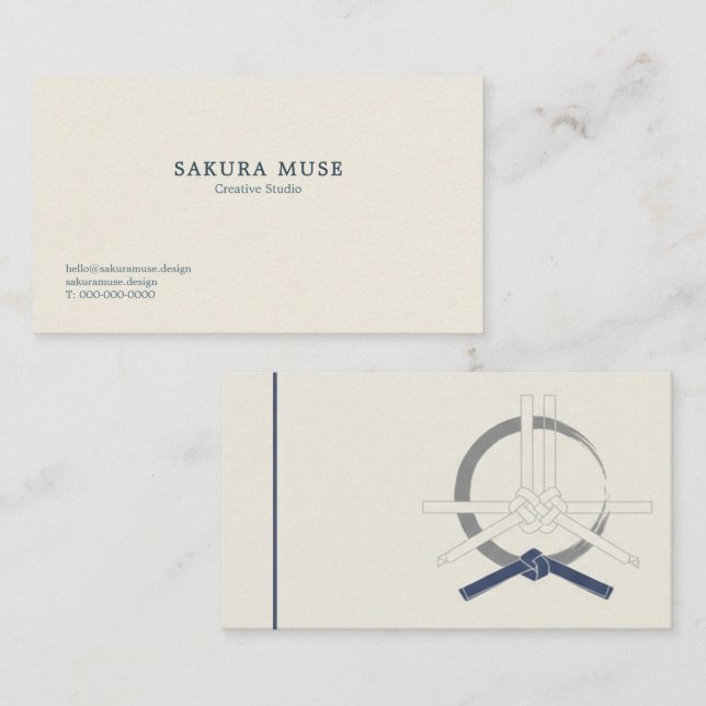 Cartão De Visita Minimal Japanese Business Card  (Frente/Verso)