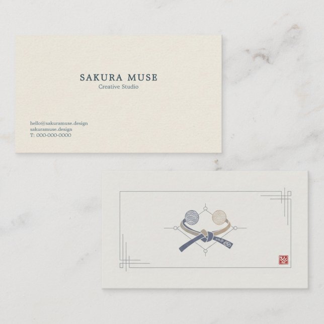 Cartão De Visita Minimal Japanese Business Card  (Frente/Verso)