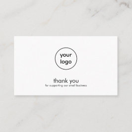 Cartão De Visita Minimal Logo Thank You Card Small Business