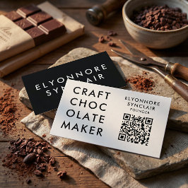Cartão De Visita Minimal Modern Craft Chocolate Maker Qr Code