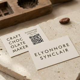 Cartão De Visita Minimal Modern Craft Chocolate Maker Qr Code