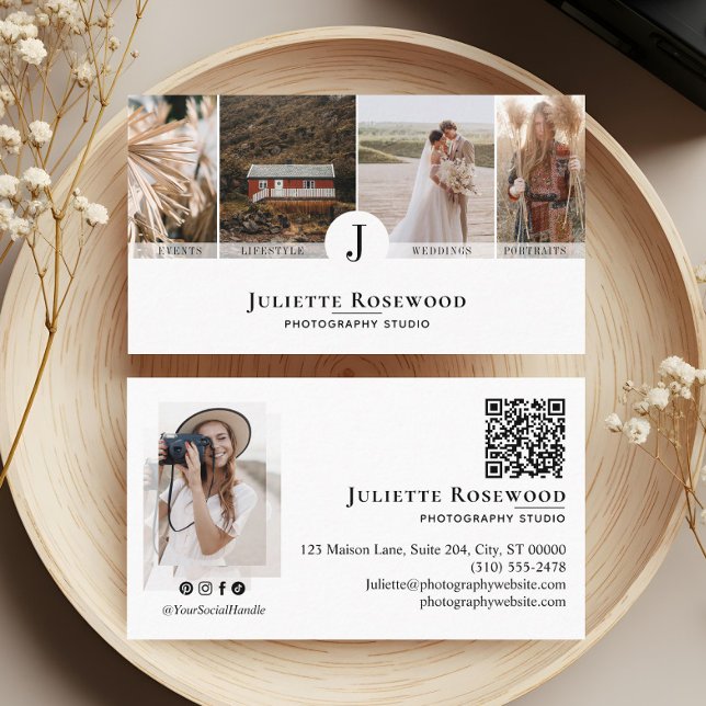 Cartão De Visita Minimal Modern Elegant Photographer Photo Gallery (Minimal Modern Elegant Photographer Photo Gallery Business Card)