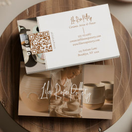 Cartão De Visita Minimal Modern hand Made Pottery Photo Collage