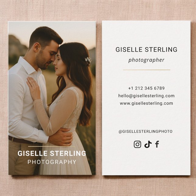 Cartão De Visita Minimal Modern Typography Photography (Criador carregado)