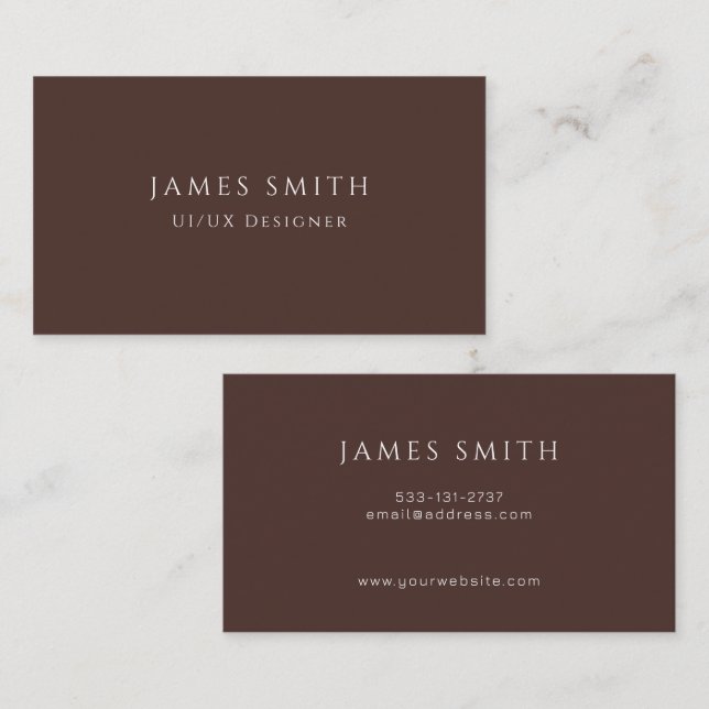Cartão De Visita Minimal Modern UI UX Designer Business Card (Frente/Verso)