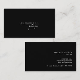 Cartão De Visita Minimal Moderno Profissional Chic Preto