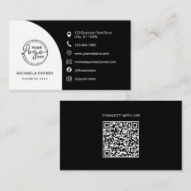 Minimal Professional Custom Logo QR Code Black