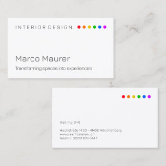 Cartão De Visita Minimal Rainbow Business Card with Pride Colors