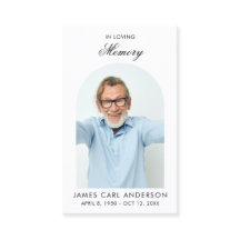 Minimal Simple Photo Arch Memorial Prayer Card