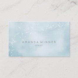 Cartão De Visita Minimalismo Dandelion Confetti Cinza Vidro Ombro