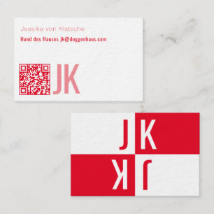 Cartão De Visita minimalismo em Código QR vermelho