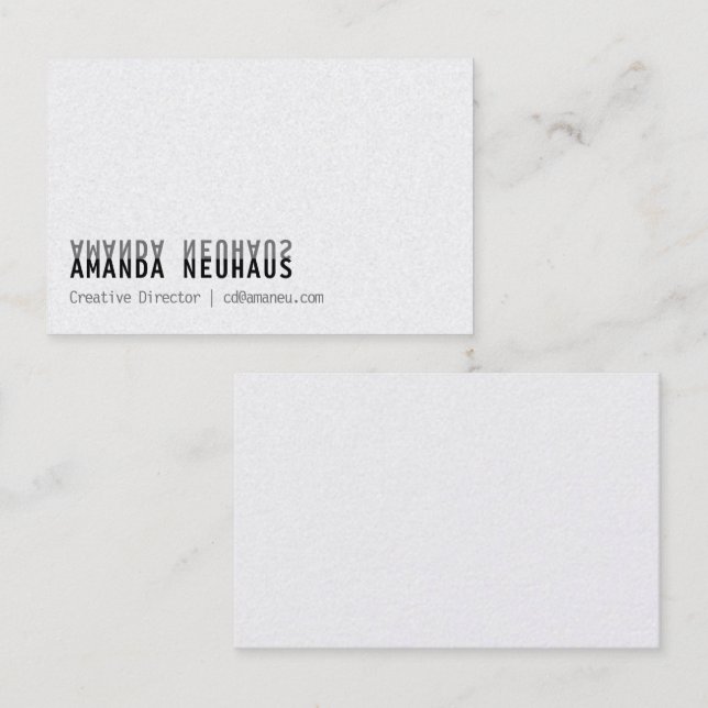 Cartão De Visita Minimalismo em schwarz weiß twist visitenkarte (Frente/Verso)