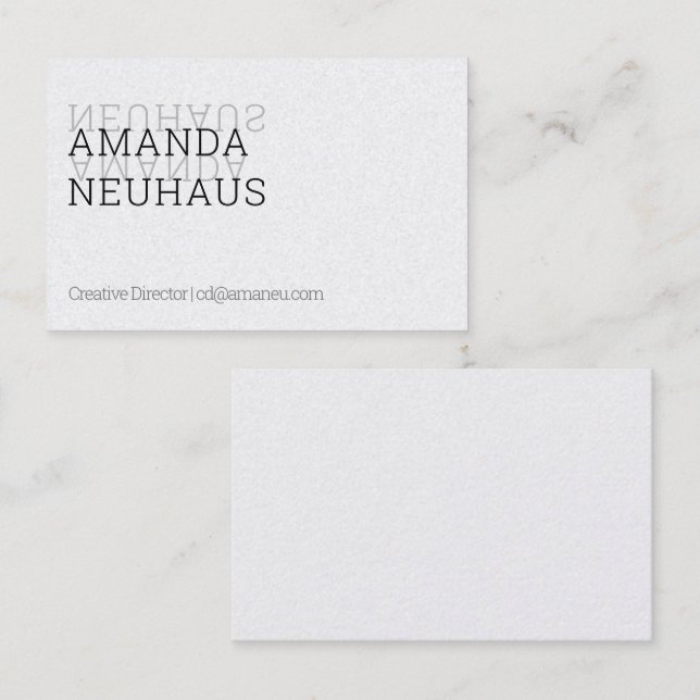 Cartão De Visita Minimalismo em schwarz weiß twist visitenkarte (Frente/Verso)