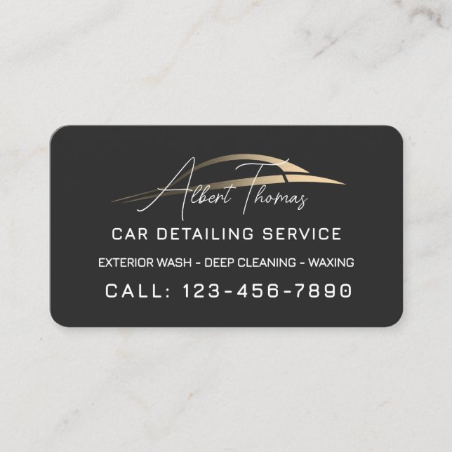 Cartão De Visita Minimalist automotive gold car line Business Card (Frente)