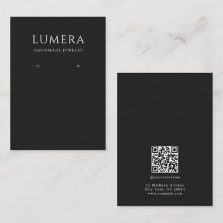 Cartão De Visita Minimalist Black & White Jewelry Display Card