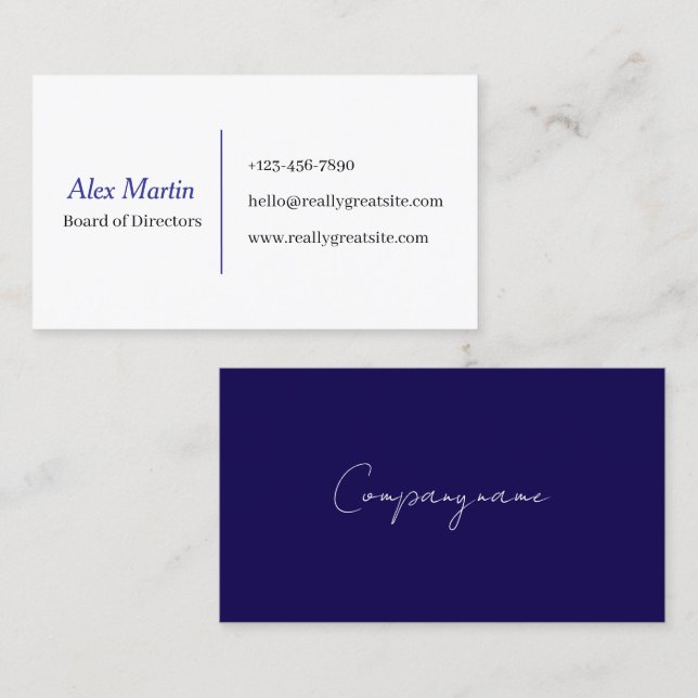 Cartão De Visita Minimalist Business Card for Professionals (Frente/Verso)